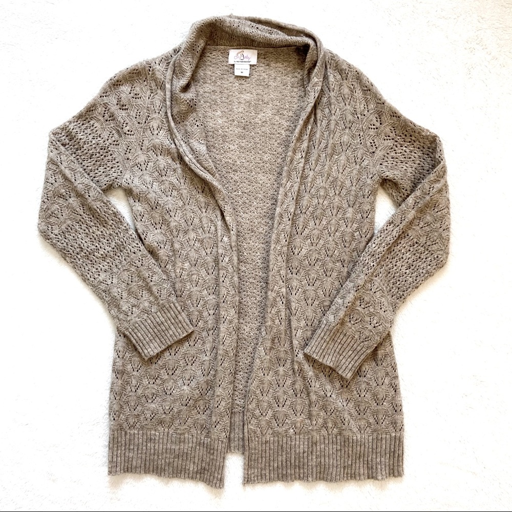 Motherhood Maternity open cardigan sweater beige